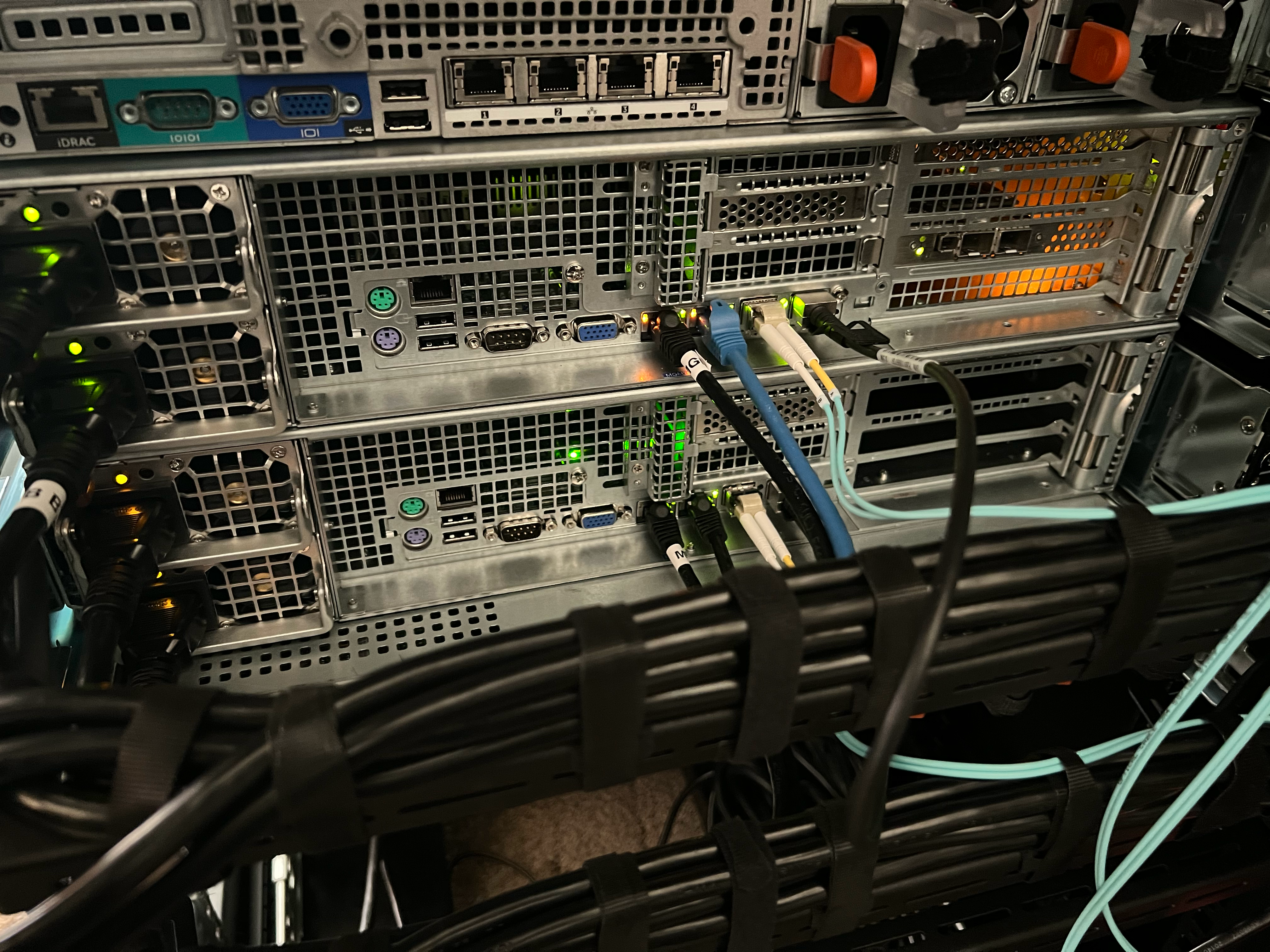 Server rear cabling view