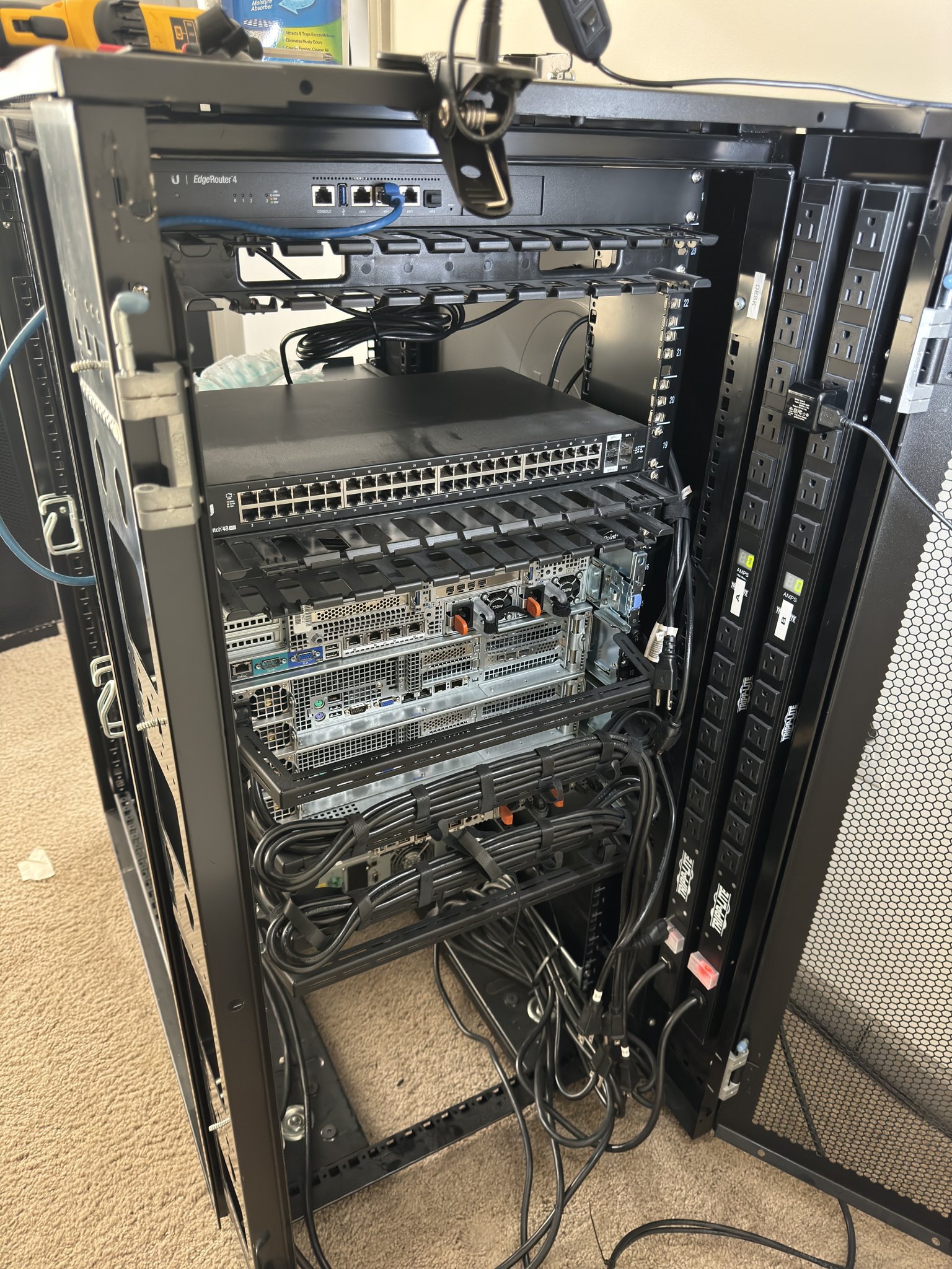The back of the rack before the shuffle.