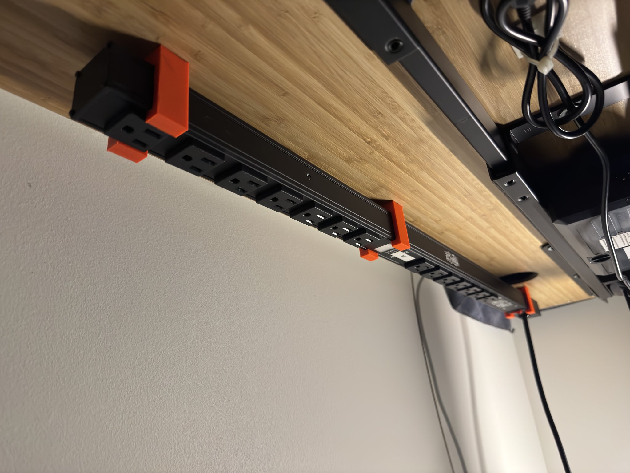Another view of the power strip mounting brackets.